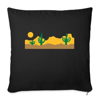Landscape Desert Silhouette Skyline - Sofa pillowcase 17,3'' x 17,3'' (45 x 45 cm) - black - Front