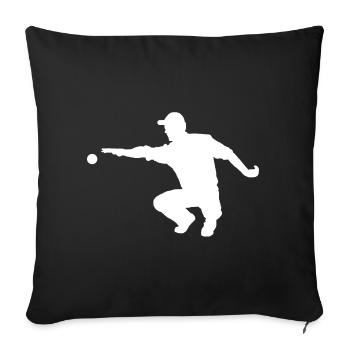 Petanque Player Boule Boccia Bocce Pétanque Sport - Sofa pillowcase 17,3'' x 17,3'' (45 x 45 cm) - black - Front