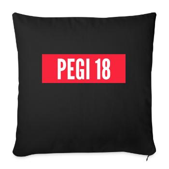 PEGI18 - Sofakissenbezug 45 x 45 cm - Schwarz - Vorne