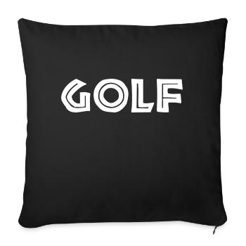 Golf golfeur - Housse de coussin décorative 45 x 45 cm - noir - Devant