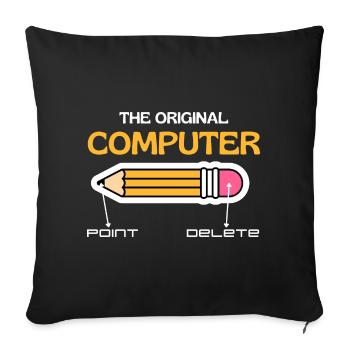Der ursprüngliche Computer, Retro-Computerliebhaber - Sofakissenbezug 45 x 45 cm - Schwarz - Vorne