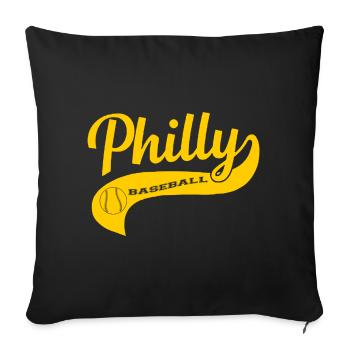 Philadelphia Baseball Skyline Philly Cityscap - Sofa pillowcase 17,3'' x 17,3'' (45 x 45 cm) - black - Front