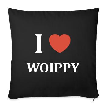 i love Woippy - Housse de coussin décorative 45 x 45 cm - noir - Devant