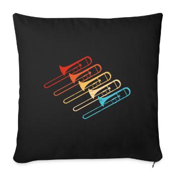 Tromboniste Hommes Trombone Jazz Trombone Brass - Housse de coussin décorative 45 x 45 cm - noir - Devant
