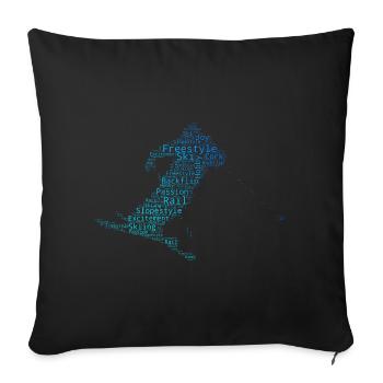 Ski Jumping Ski Freestyle Herren Slopestyle - Sofakissenbezug 45 x 45 cm - Schwarz - Vorne