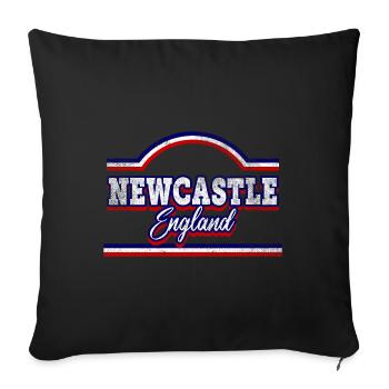 Newcastle England UK City Font Vintage Retro - Sofa pillowcase 17,3'' x 17,3'' (45 x 45 cm) - black - Front