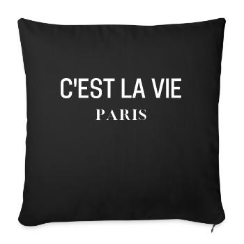 C'est la vie paris - Housse de coussin décorative 45 x 45 cm - noir - Devant