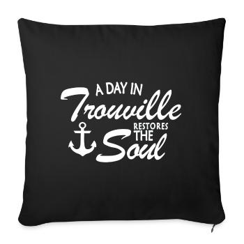 a day in Trouville restores the soul - Sofa pillowcase 17,3'' x 17,3'' (45 x 45 cm) - black - Front
