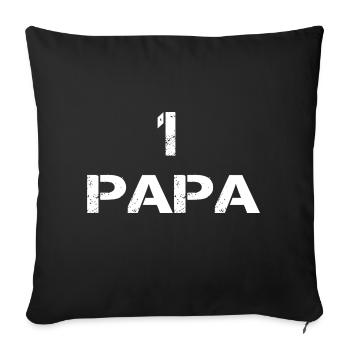 Daddy No 1 Chemise de fête des pères - Housse de coussin décorative 45 x 45 cm - noir - Devant