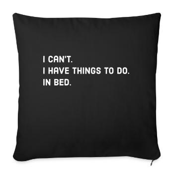Bed Sleep Saying - Sofa pillowcase 17,3'' x 17,3'' (45 x 45 cm) - black - Front