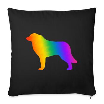 Bouvier des Pyrénées, entièrement personnalisable à volonté - Housse de coussin décorative 45 x 45 cm - noir - Devant