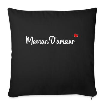 Maman d'amour - Housse de coussin décorative 45 x 45 cm - noir - Devant