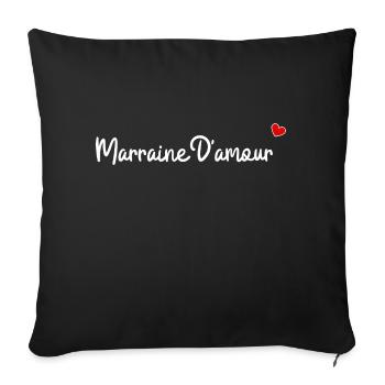 Marraine d'amour - Housse de coussin décorative 45 x 45 cm - noir - Devant