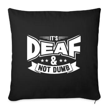 Langue des signes sourde Fierté sourde - Housse de coussin décorative 45 x 45 cm - noir - Devant