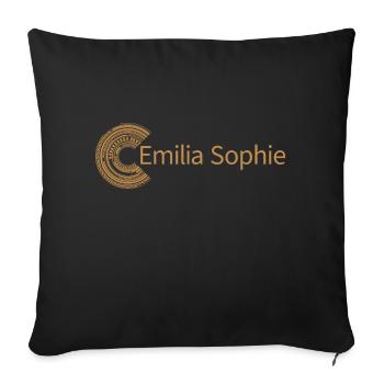 For Emilia Sophie - Sofa pillowcase 17,3'' x 17,3'' (45 x 45 cm) - black - Front