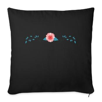 Fleur Plante à fleurs - Housse de coussin décorative 45 x 45 cm - noir - Devant