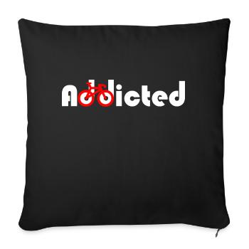accro au vélo - Housse de coussin décorative 45 x 45 cm - noir - Devant