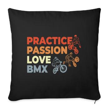 BMX Motivation - Housse de coussin décorative 45 x 45 cm - noir - Devant