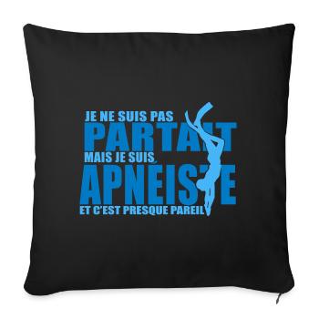 apnée plongée plongeur apnéiste - Housse de coussin décorative 45 x 45 cm - noir - Devant