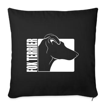 Smooth Fox Terrier Profil Wilsigns Hunde Hund - Sofakissenbezug 45 x 45 cm - Schwarz - Vorne
