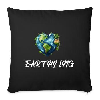 Citoyen terrien du monde - Housse de coussin décorative 45 x 45 cm - noir - Devant