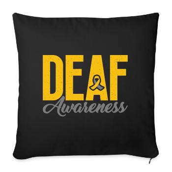 Je porte le jaune-gris - Housse de coussin décorative 45 x 45 cm - noir - Devant