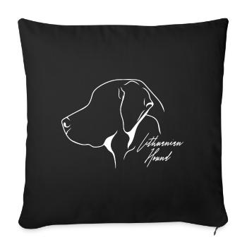 Profil de chien courant lituanien Chiens de chasse Chiens Wilsigns - Housse de coussin décorative 45 x 45 cm - noir - Devant
