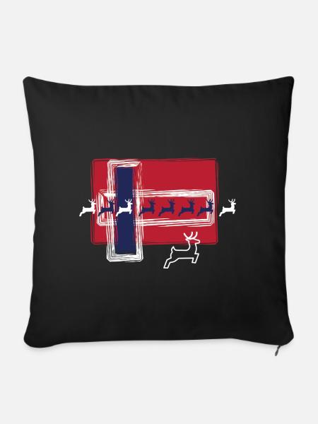 Norwegen - Sofakissenbezug 45 x 45 cm - Schwarz