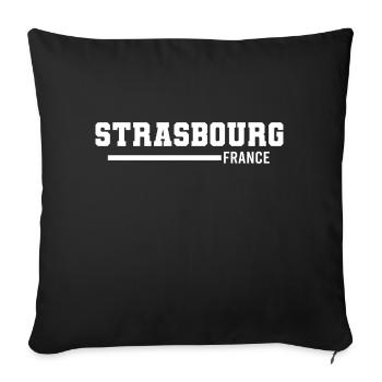 Strasbourg | France - Sofa pillowcase 17,3'' x 17,3'' (45 x 45 cm) - black - Front