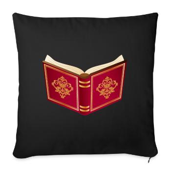 Open red book for Santa Claus and Christmas - Sofa pillowcase 17,3'' x 17,3'' (45 x 45 cm) - black - Front