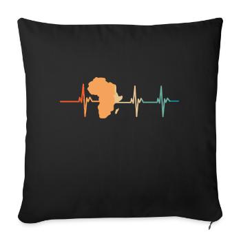 Battement de cœur Afrique - Housse de coussin décorative 45 x 45 cm - noir - Devant
