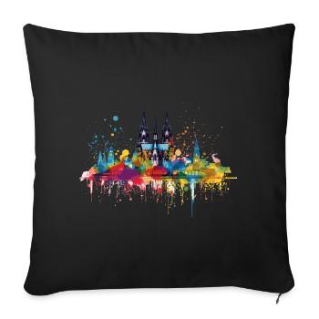 Cologne Kölle Carnaval Gebützt Kölle Alaaf Jeck Party - Housse de coussin décorative 45 x 45 cm - noir - Devant