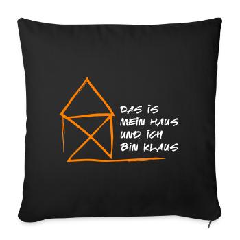 Haus Klaus Nikolaus Weihnachten lustiger Spruch - Sofakissenbezug 45 x 45 cm - Schwarz - Vorne