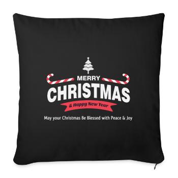 Merry Christmas - Sofa pillowcase 17,3'' x 17,3'' (45 x 45 cm) - black - Front