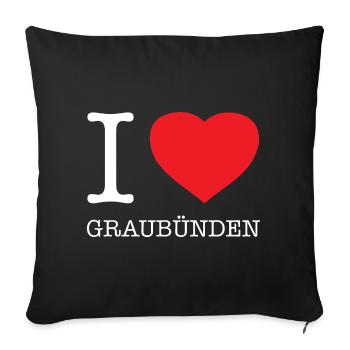 J’AIME LES GRISONS - Housse de coussin décorative 45 x 45 cm - noir - Devant