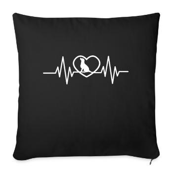 Dog Heartbeat - Sofa pillowcase 17,3'' x 17,3'' (45 x 45 cm) - black - Front