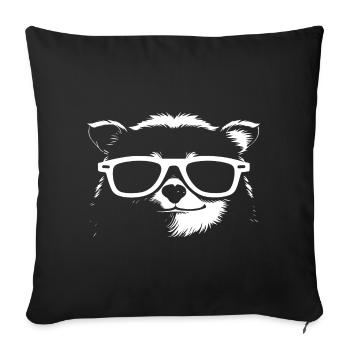 Paresseux Anime Paresseux Manga Paresseux Lunettes de soleil - Housse de coussin décorative 45 x 45 cm - noir - Devant
