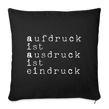L’empreinte, c’est l’expression, c’est l’impression, le jeu de mots blanc - Housse de coussin décorative 45 x 45 cm - noir - Devant