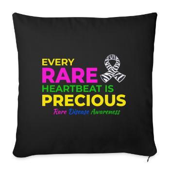 Precious Heartbeats Rare Disease Awareness - Sofa pillowcase 17,3'' x 17,3'' (45 x 45 cm) - black - Front