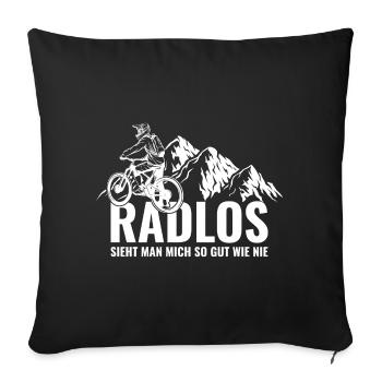 Mountainbike Radlos sieht man mich so gut wie nie - Sofakissenbezug 45 x 45 cm - Schwarz - Vorne