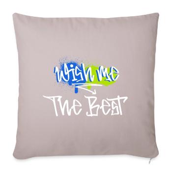 Wish me the Best motivation message - Housse de coussin décorative 45 x 45 cm - taupe clair - Devant