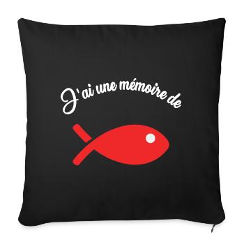 POISSON. HUMOUR - Housse de coussin décorative 45 x 45 cm - noir - Devant