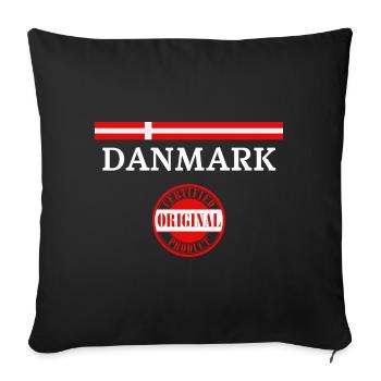 Drapeau du Danemark, fierté danoise - Housse de coussin décorative 45 x 45 cm - noir - Devant