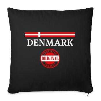 Flag of Denmark, Danish pride - Sofa pillowcase 17,3'' x 17,3'' (45 x 45 cm) - black - Front