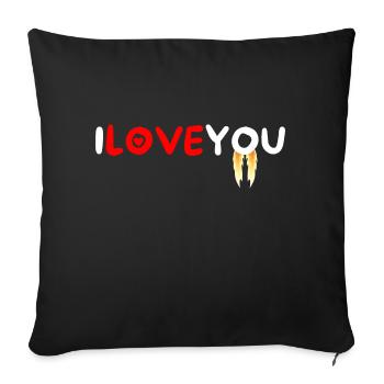 I Love You Declaration Love Couple - Sofa pillowcase 17,3'' x 17,3'' (45 x 45 cm) - black - Front