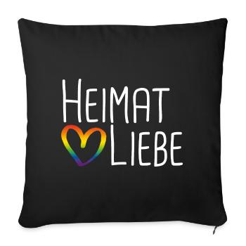 Heimatliebe Regenbogenherz - Sofakissenbezug 45 x 45 cm - Schwarz - Vorne