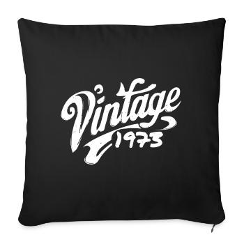Millésime 1973 Millésime 1973 Anniversaire 1973 Rétro - Housse de coussin décorative 45 x 45 cm - noir - Devant