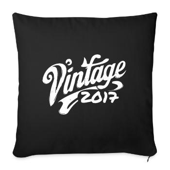 Millésime 2017 Millésime 2017 Anniversaire 2017 Rétro - Housse de coussin décorative 45 x 45 cm - noir - Devant