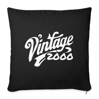 Vintage 2000 Year 2000 Birthday 2000 Retro - Sofa pillowcase 17,3'' x 17,3'' (45 x 45 cm) - black - Front
