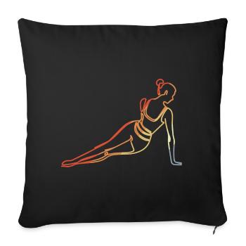 Fitness Sportswoman - Sofa pillowcase 17,3'' x 17,3'' (45 x 45 cm) - black - Front
